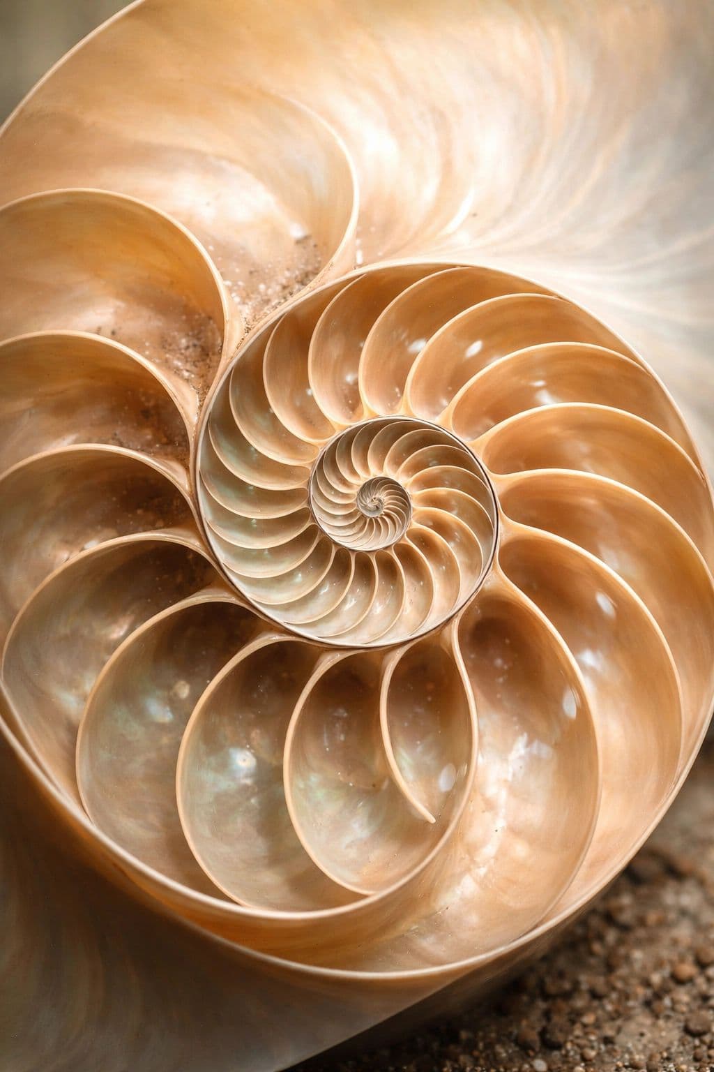Nautilus shell showing Fibonacci spiral
